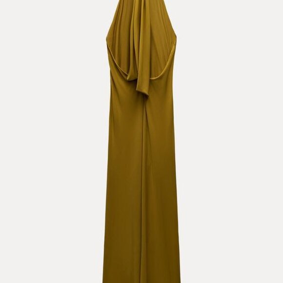 ZARA LONG OPEN BACK HALTER DRESS - Picture 5 of 9